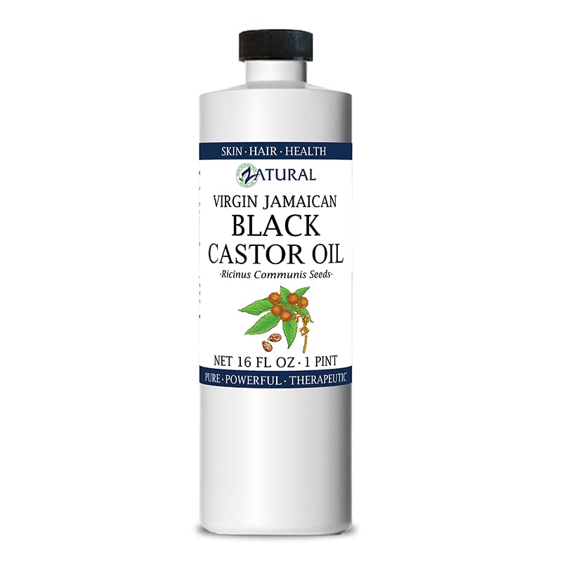 Zatural Aceite de ricino negro, aceite de ricino negro jamaicano tropical 100% puro (16 onzas)