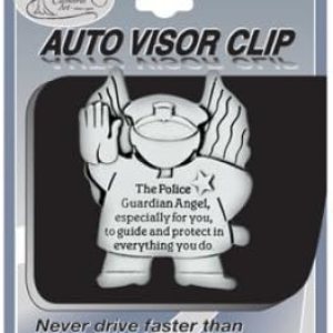 Police Man Officer Mujer  Clip de Visera Automático de Peltre  Ángel Guardián  Proteger  Regalo inspirador, plateado Police Man Officer Mujer  Clip de Visera Automático de Peltre  Ángel Guardián  Proteger  Regalo inspirador, plateado