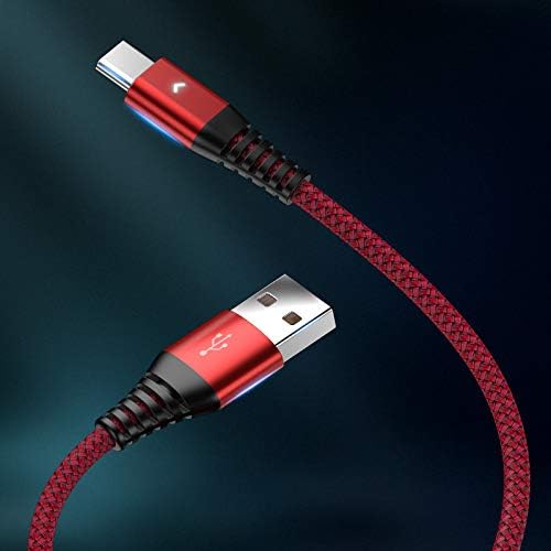 IFLASH Paquete de 2 Cable USB tipo C trenzado de nailon, USB A 2.0 a USB-C, cable de carga rápida para Samsung Galaxy S10 S9 S8 Plus Note 9 8, Moto