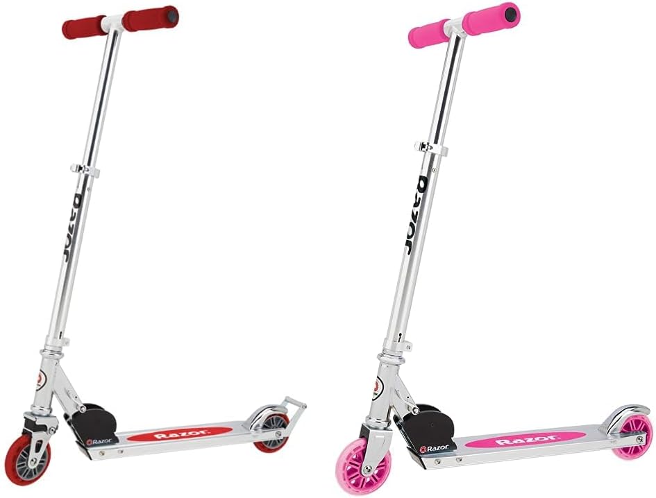 Razor – Patinete A2 para niños, barra de ruedas, plegable, ligero, sistema de reducción de vibración frontal, manubrio de altura ajustable