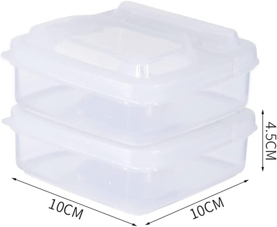 Recipiente de queso en rodajas de 2 piezas para refrigerador con tapa abatible, caja de almacenamiento de rebanadas de queso con bloque de
