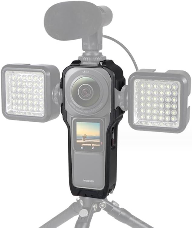 Marco de protección extendida para cámara Insta360 ONE RS 1 pulgada 360 Edition, agujero roscado de 14 con doble soporte de zapata fría, ultraligero
