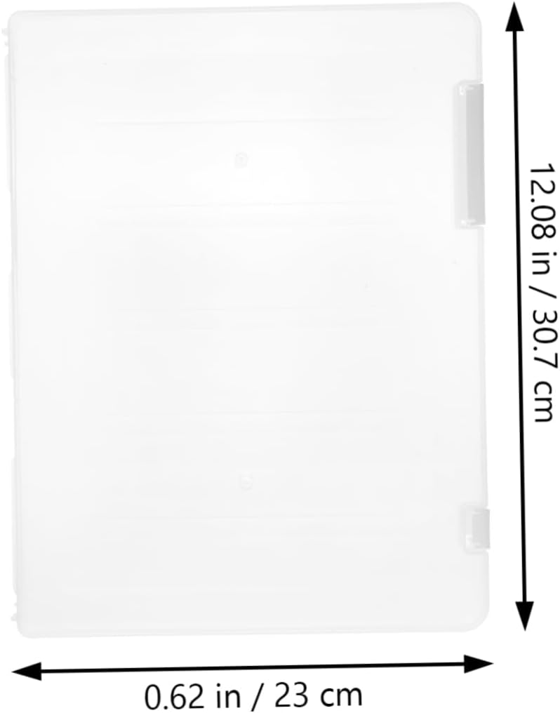 Operitacx Caja de almacenamiento de archivos de escritorio, organizador de papel de escritorio, carpeta de archivos transparente, contenedor de