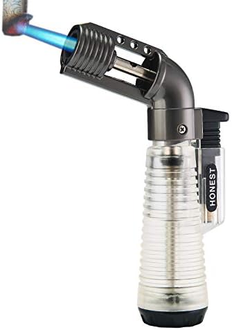Micro antorcha de arco encendedor de mano recargable de butano con llama ajustable, pistola de llama de metal de soldadura de gas (gas butano no
