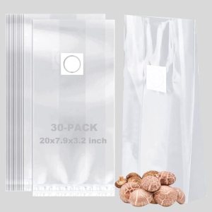 Paquete de 30 bolsas de cultivo de hongos, bolsas de crecimiento de hongos extra gruesas de 6 mil, bolsa de cultivo de hongos de 20 x 8 x 3 pulgadas Paquete de 30 bolsas de cultivo de hongos, bolsas de crecimiento de hongos extra gruesas de 6 mil, bolsa de cultivo de hongos de 20 x 8 x 3 pulgadas