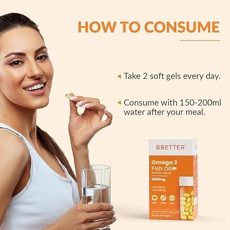 Aceite de pescado Omega 3 de 1000 mg de alta resistencia para corazón y cerebro saludables, cápsulas de ácidos grasos Omega3 para mujeres y hombres