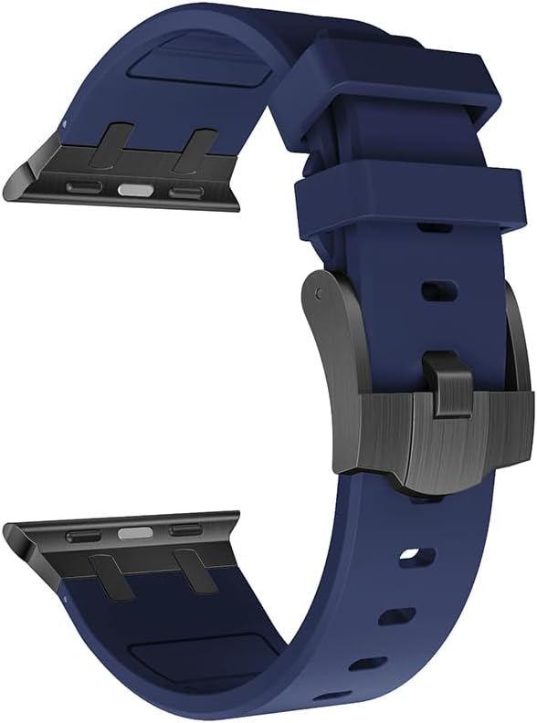 Compatible con Apple Watch Ultra 2 Band para hombre, correa de silicona y hebilla de acero inoxidable diseñada para iPhone Watch, correas iWatch