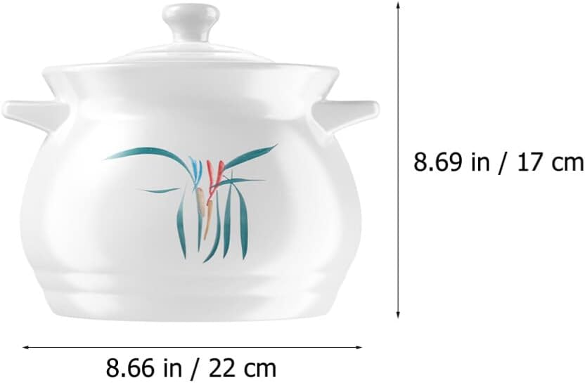 Hemoton Horno de estufa Olla de cerámica para estofado Olla de sopa, cazuela, olla de horno, olla de barro, olla de barro, utensilios de cocina de