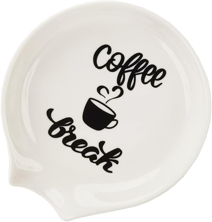 Coffee Break – Soporte para cucharas de café, grabado, lindo soporte para cucharas de encimera, divertido casa de campo, bar, estación de café,