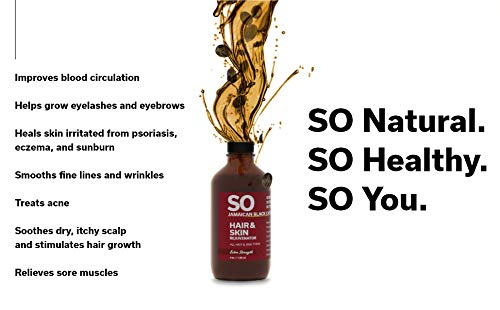 SO Extra Strength – Aceite de ricino negro jamaicano de 8 onzas líquidas (8.0 fl oz)  Acondicionador hidratante natural 100 de fuerza pura para