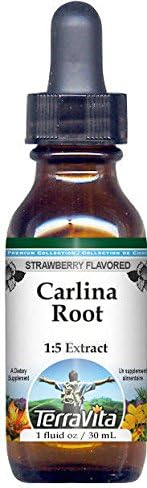 Carlina raíz glycerite Extracto de líquido (1 5)  Sabor Fresa (1 oz, Zin 523312), 1