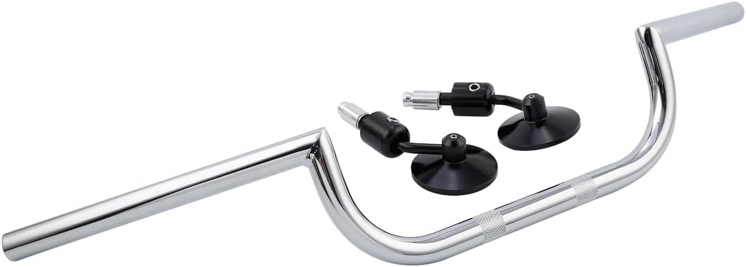TCT-MOTORPARTS 78 ” Cafe Racer Ace Clubman Style Manillar y Espejos Ajuste Para Cafe Racer Custom Cruiser Honda, Yamaha, Kawasaki Suzuki