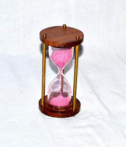 ANTIQUE DIVINE HOURGLASS ANTIQUE MARITIME HANDMADE DECORATIVE 5.5 INCHE BRASS SAND TIMER