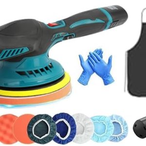 Pulidora inalámbrica para automóvil, máquina pulidora con 2 piezas de batería de 12 V con 6 velocidades variables, pulidor de doble acción con Pulidora inalámbrica para automóvil, máquina pulidora con 2 piezas de batería de 12 V con 6 velocidades variables, pulidor de doble acción con