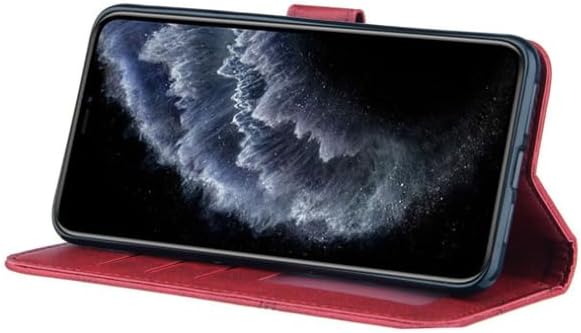 Caso para Xiaomi Poco X3 NFC cubierta,Caso para Xiaomi Poco X3 ProPoco X3 PU Cuero Flip Stand con tarjeta Pack Teléfono Fundas Cubierta Rojo