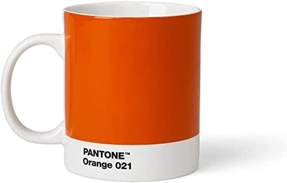 Pantone 101030021 – Tazas de porcelana (12.7 fl oz, color naranja 021, 3.3 x 3.3 x 4.8 in)