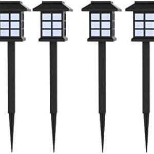 Pure Garden Luces solares (juego de 6) – Lámpara LED para exteriores, para jardines, caminos y patios, color negro, 15 pulgadas de alto x 3.25 Pure Garden Luces solares (juego de 6) – Lámpara LED para exteriores, para jardines, caminos y patios, color negro, 15 pulgadas de alto x 3.25