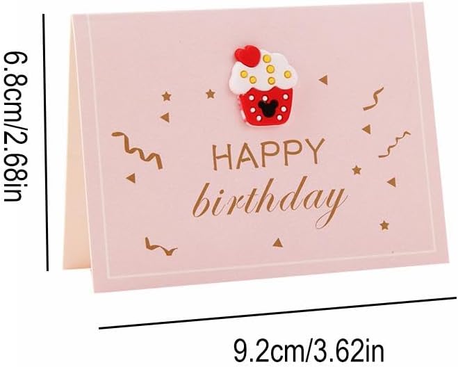Tarjetas únicas de feliz cumpleaños, tarjeta de felicitación creativa con sobre, linda corona de flores, tarjetas de feliz cumpleaños, tarjetas de