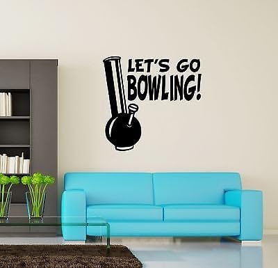 Vinilo de pared marihuana Weed Lets go de bolos de fumar (z3394)
