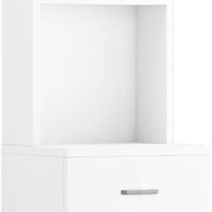 ANTSKU Armario alto de baño, gabinete estrecho de lino delgado con estantes abiertos de 3 niveles y cajón, torre de lino independiente para baño, ANTSKU Armario alto de baño, gabinete estrecho de lino delgado con estantes abiertos de 3 niveles y cajón, torre de lino independiente para baño,