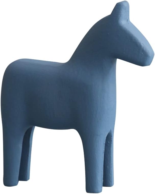 Veemoon Dal – Figura de caballo de madera con figura de caballo sueco, adorno de escritorio para regalos, decoración de casa y oficina, decoración