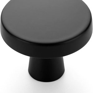 Ravinte YN5HS50 – Paquete de 50 perillas redondas sólidas para gabinetes de cocina de 1-14 pulgadas, pomos de cajones de aparador, color negro mate, Ravinte YN5HS50 – Paquete de 50 perillas redondas sólidas para gabinetes de cocina de 1-14 pulgadas, pomos de cajones de aparador, color negro mate,