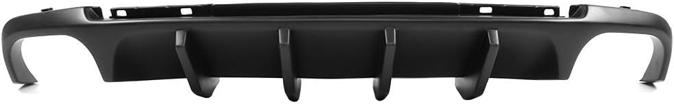 Difusor de parachoques trasero compatible con Ford Mustang 2013-2014, Shelby V2 estilo difusor de parachoques trasero inferior PP sin pintar negro