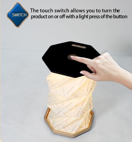 Lámpara portátil, lámpara de bolsillo, luz giratoria, lámpara plegable novedosa, luz nocturna, lámpara de papel, lámpara de mesa recargable por USB,