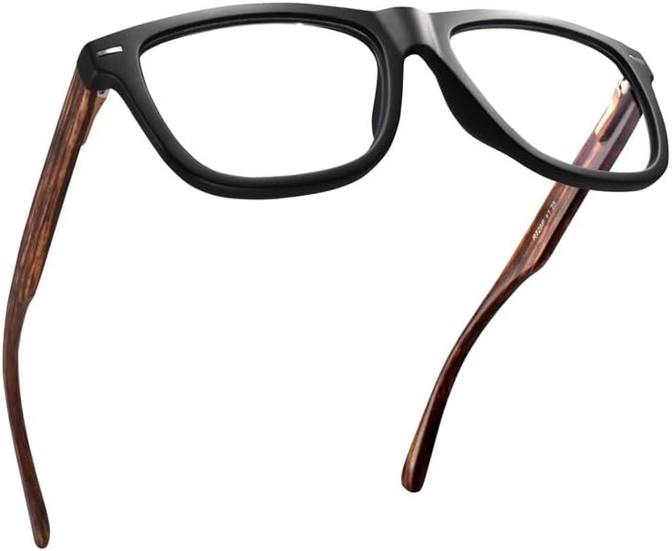 Lentes de lectura con luz azul con marco resistente color negro mate para hombre para lucir modernos con alta visión, lectores grandes y duraderos