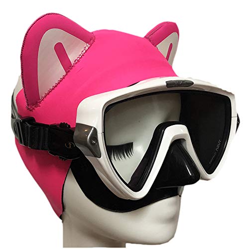 Diadema de buceo rosa gato gatito 0.079in neopreno capucha para mujeres jóvenes cubierta de la cabeza de buceo, surf banda térmica para el pelo para