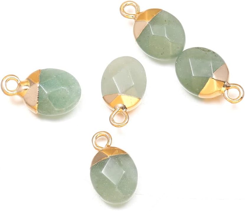 10 dijes de piedra semipreciosa natural, de 0.315 x 0.512 in para hacer joyas, jade turquesa, ágata de cristal de cuarzo, pulsera, collar, hallazgos