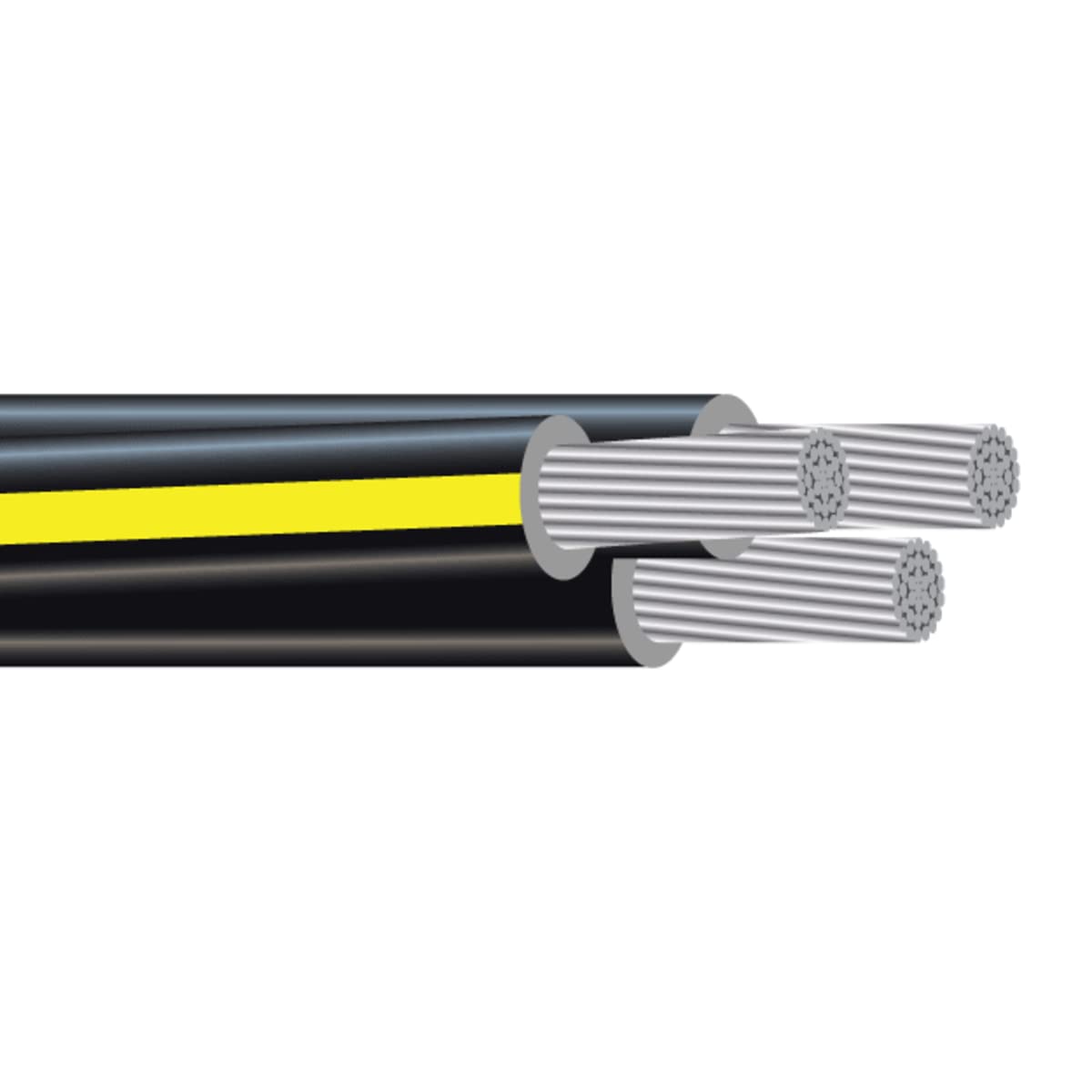 NASSAU ELECTRICAL SUPPLY Aluminio 2-2-2 Triplex URD Ramapo 100 AMP Cable de servicio de alambre de entierro directo (100 pies)