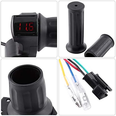 Manillar eléctrico de 12 V 84 V para manillar de bicicleta, voltaje de batería, acelerador de media torsión con pantalla LED y casillero de llave