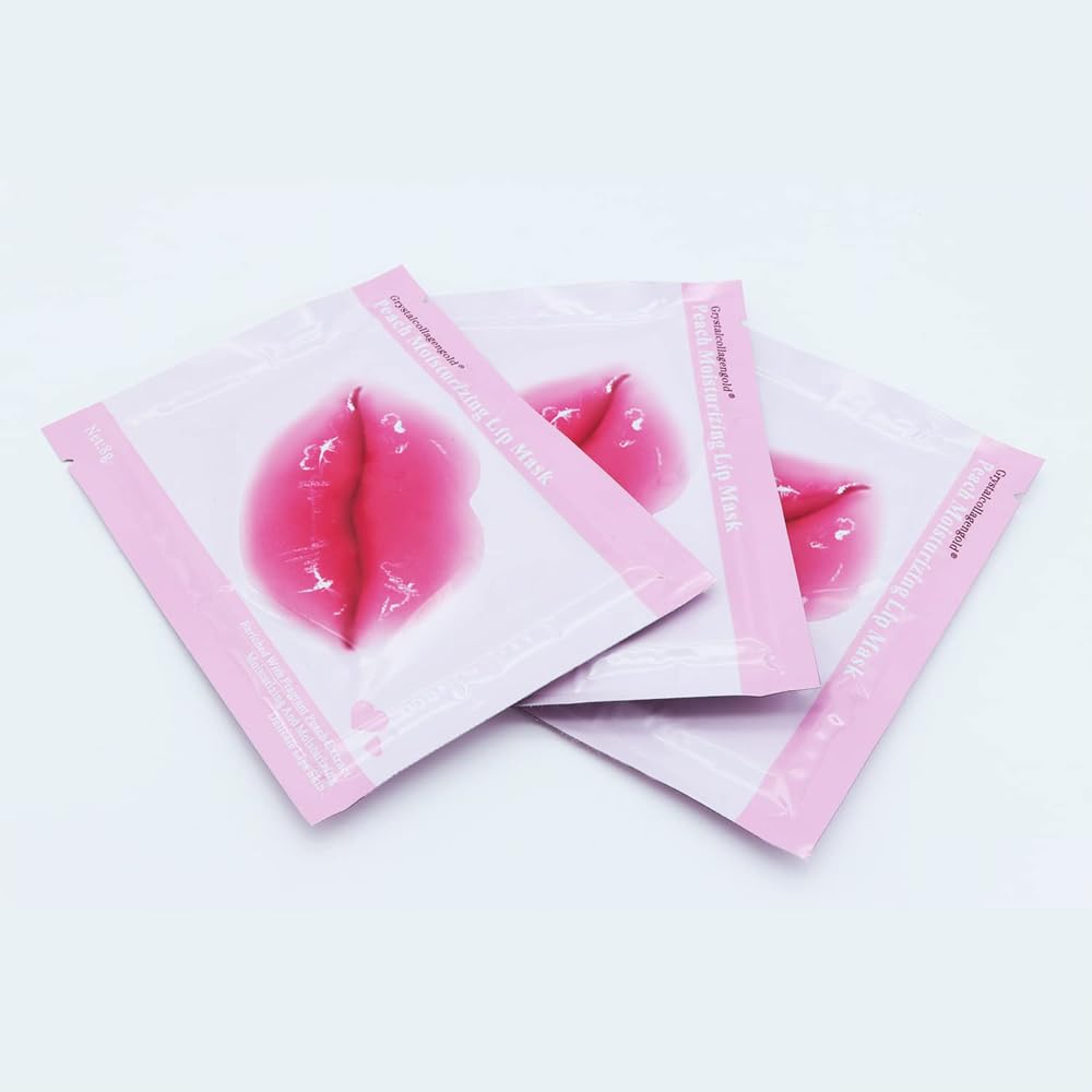 30 máscaras de gel para labios de colágeno, cristales de colágeno, máscara de labios rosa, máscara de cuidado de labios para antienvejecimiento y