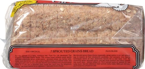 Food For Life Pan de grano germinado sin harina, 7 granos, 24 onzas (congelado)