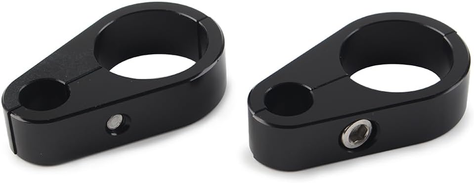 GZYF 2 clips de abrazadera de cable de embrague de freno de motocicleta para manillar Harley de 1 pulgada, 1 agujero, negro