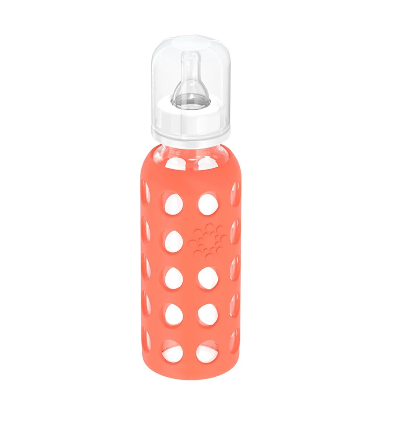 Lifefactory Biberones de vidrio con silicona de 9 onzas, rosa, amarillo, naranja, paquete de 3