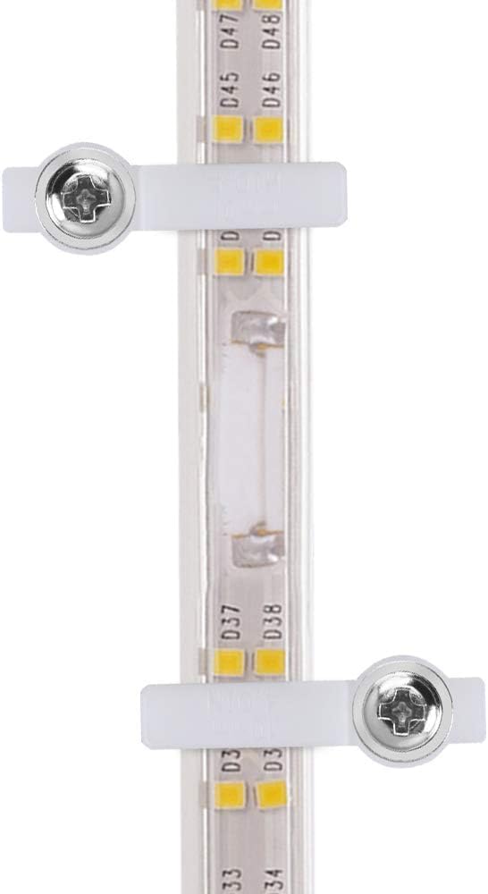 Paquete de 200 clips de tira de luces LED, soportes de montaje de tira LED, clips de luces LED, clips de cuerda con 200 tornillos (ideal para tira
