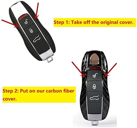 Funda para llavero de fibra de carbono genuina para Porsche 718 911 Carrera 918 Spyder Boxster 981 Cayenne 92A Cayman 981 para Macan para Panamera