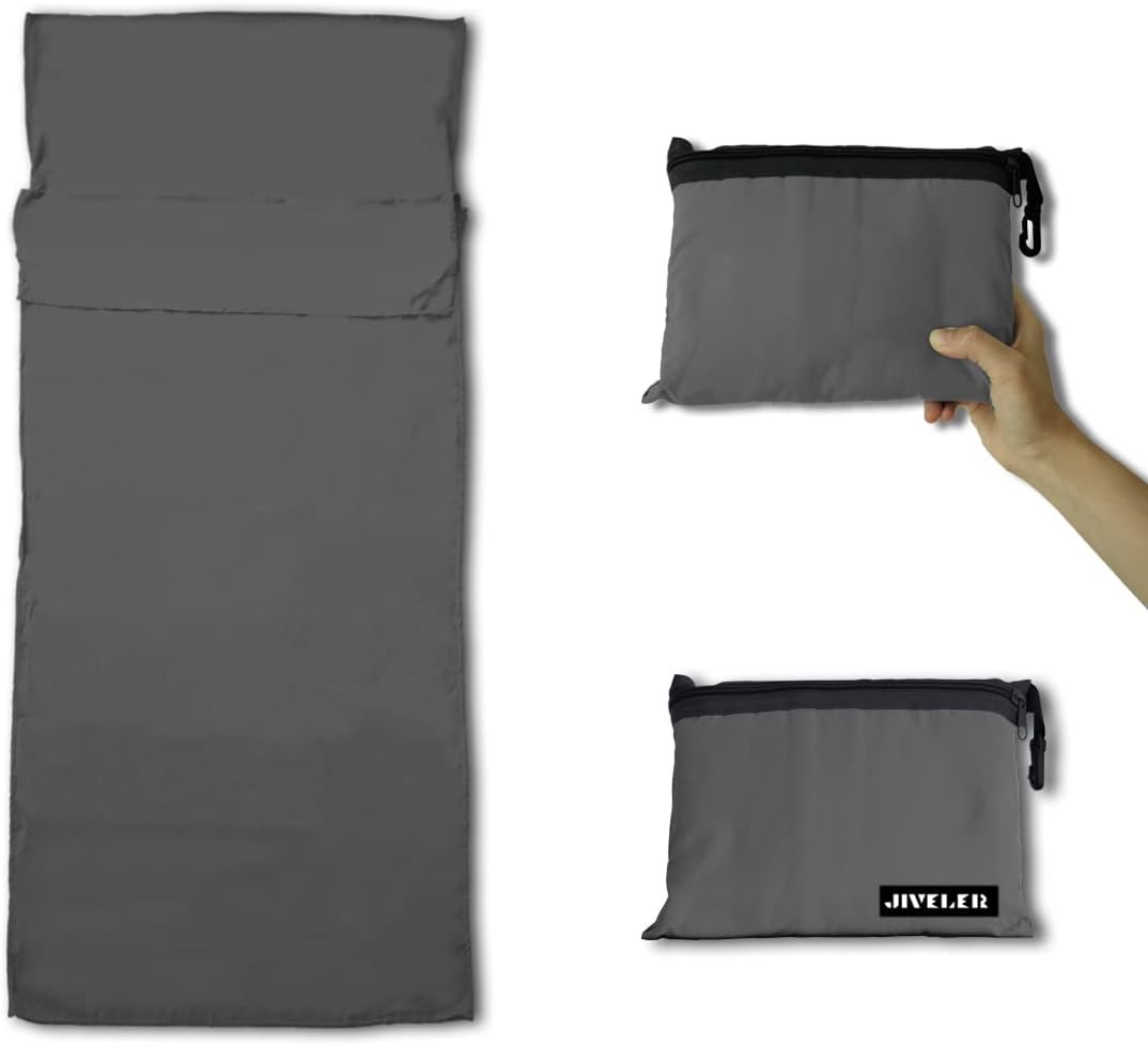 Saco de dormir ligero con forro para camping, sábanas de viaje, saco de dormir ultraligero para mochileros, senderismo, hotel, hostales y viajes,