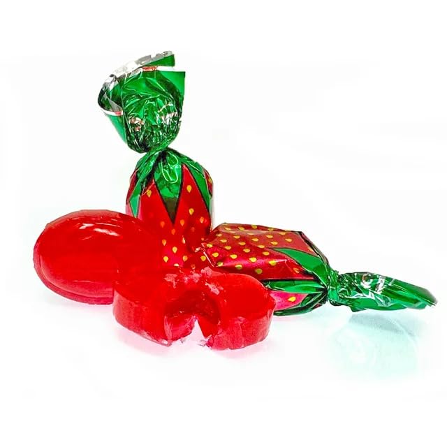 Arcor Bon Bons Candy rellenos de fresa, 2 libras aproximadamente, 120 piezas de caramelos duros con sabor a fruta, dulces de Navidad a granel