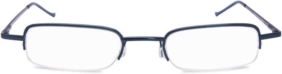 EYEGUARD 2 pares de lectores clásicos de bisagras de resorte en clip delgado de aluminio rígido portátil gafas de lectura
