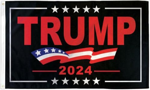 Flakita’s Novelties – Bandera republicana con ojales de Donald Trump 2024 de 3 x 5 pies, con ojales