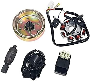 MMG Kit de reparación de encendido GY6 50cc scooter ciclomotor, incluye volante, estator, bobina de encendido, CDI y herramienta extractor de