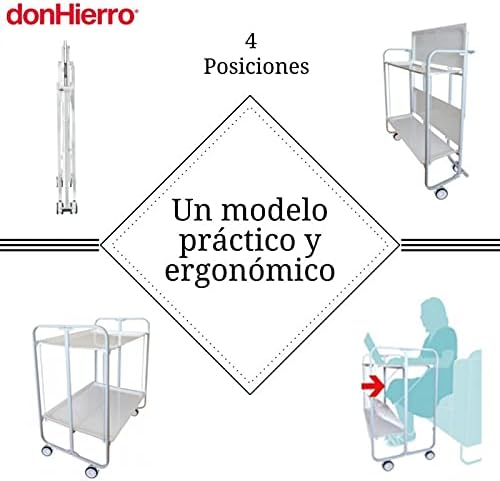 DON HIERRO – Carrito de barras, carrito de servicio plegable sobre ruedas, BAUHAUS, 2 niveles. Marco negro – Elm Burr