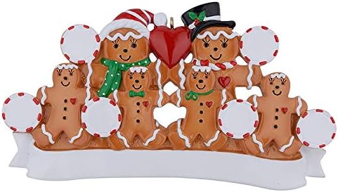 Adorno de Navidad familiar 2024  Adorno personalizado de familia de 6 de pan de jengibre  Adorno navideño nostálgico de la familia de pan de