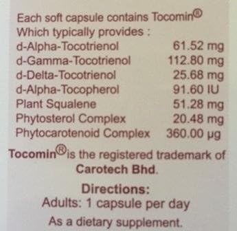 Tocovid Suprabio 200 MG-Palma Tocotrienoles Vitamina E cápsulas blandas