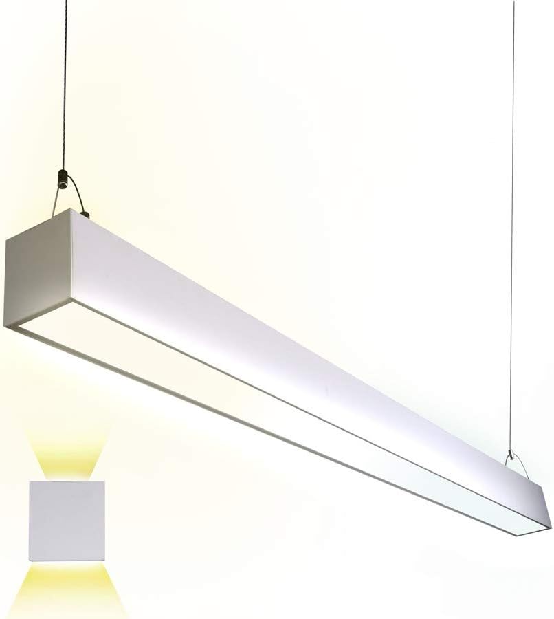 Euri Lighting EUD4-50W103sw-W, Linkable 4FT Dual CCT Lineal UpDown Light, 50W, 6500lm, 3000K4000K5000K, 120-277V, clasificación húmeda, 0-10V