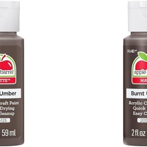 Apple Barrel Pintura acrílica en varios colores (2 onzas), 20512, Burnt Umber (paquete de 2) Apple Barrel Pintura acrílica en varios colores (2 onzas), 20512, Burnt Umber (paquete de 2)