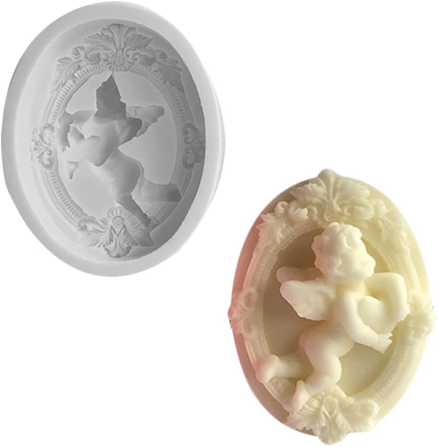 Duawenki Ellipse Love Angle Shape Car Freshie Molde de silicona para hacer jabón Aroma Perlas Freshie Car Freshie, colgante, vela, resina
